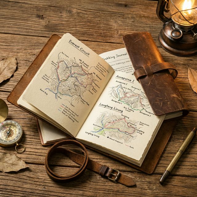 Trekking Journal with Nepal Maps